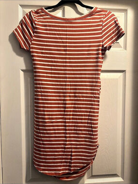 Heart & Hips Striped Mini Dress in Red & White Size Medium
